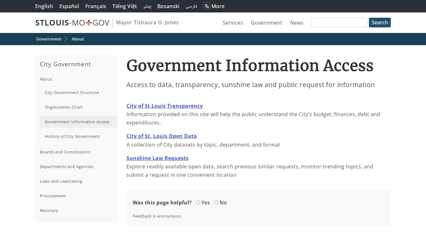 City of St. Louis | Access to Information